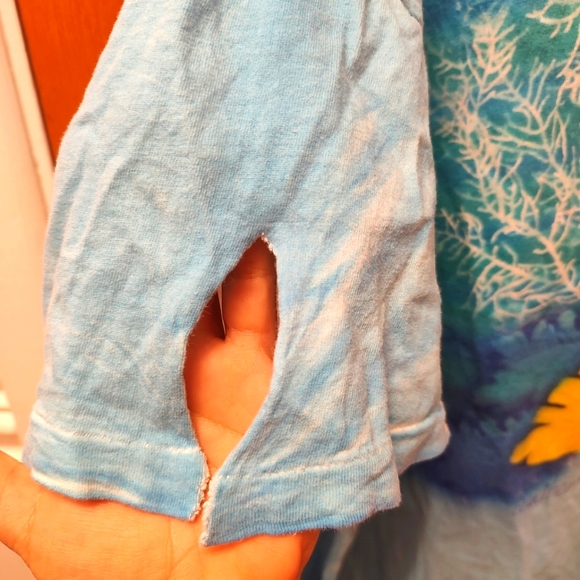 Vtg 90s Single Stitch Watercolor Artsy Key West Sea Notes Tropical T Shirt 3XLT - Picture 9 of 13